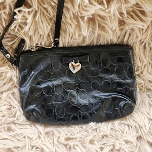 Coach peyton black wristlet